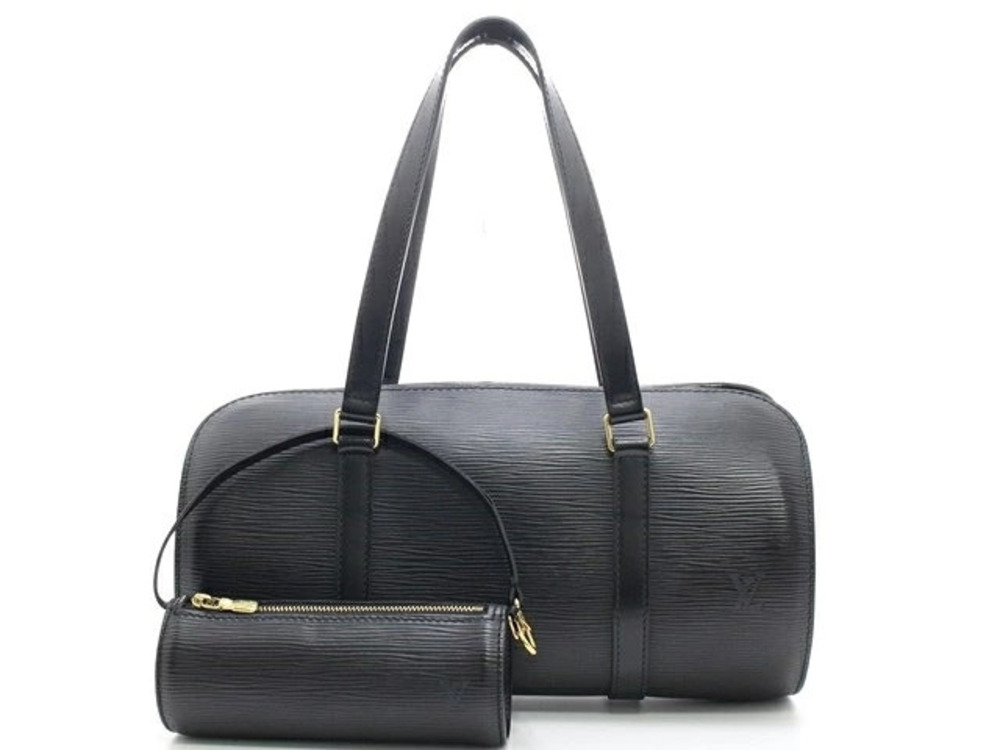 LOUIS VUITTON Soufflot Handbag Epi Leather Noir Black Pouch